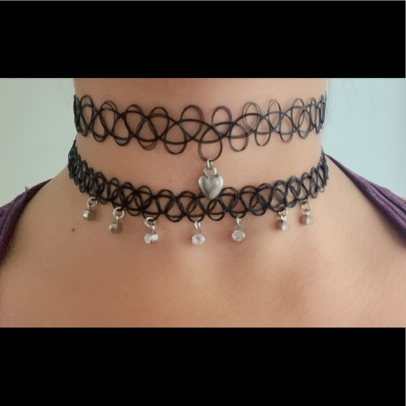 pack of two black tattoo chokers - Picture 1 of 1
